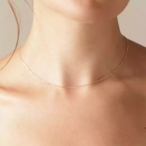 Delicate Chain Necklace Gold Silver Tone 24K Plate